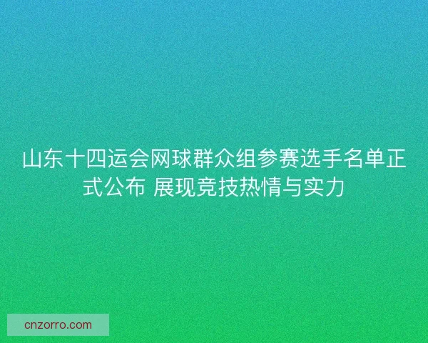 山东十四运会网球群众组参赛选手名单正式公布 展现竞技热情与实力